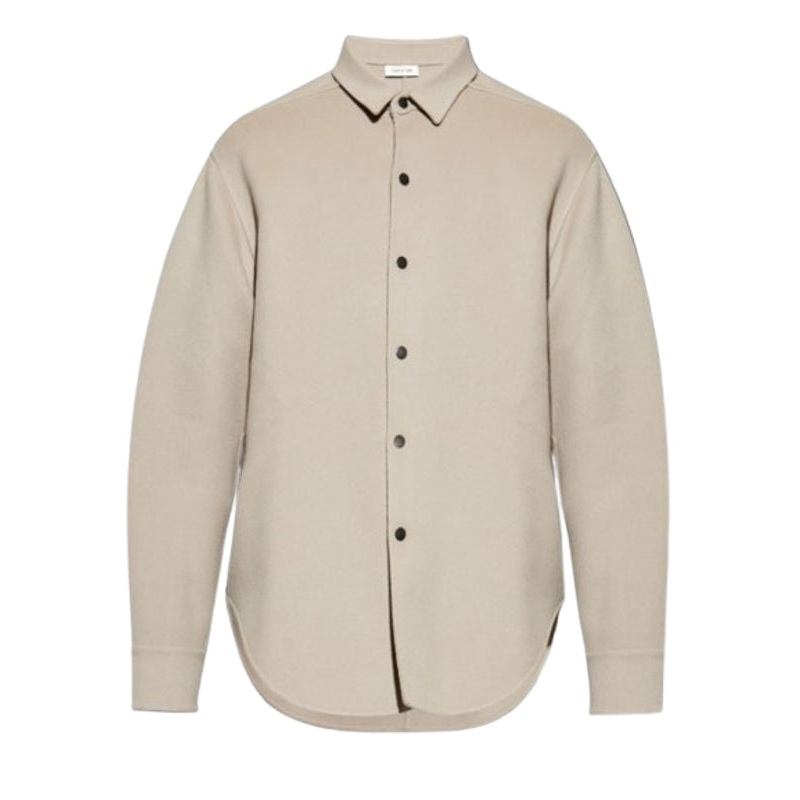 Back Logo Patch Wool Cashmere Shirt Jacket