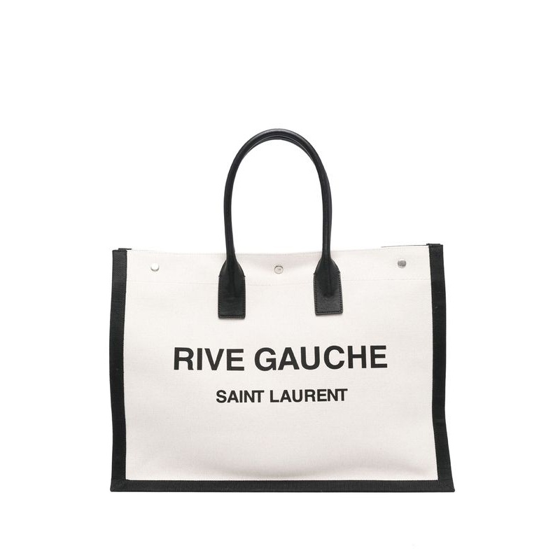 Saint Laurent Rive Gauche White Tote Bags