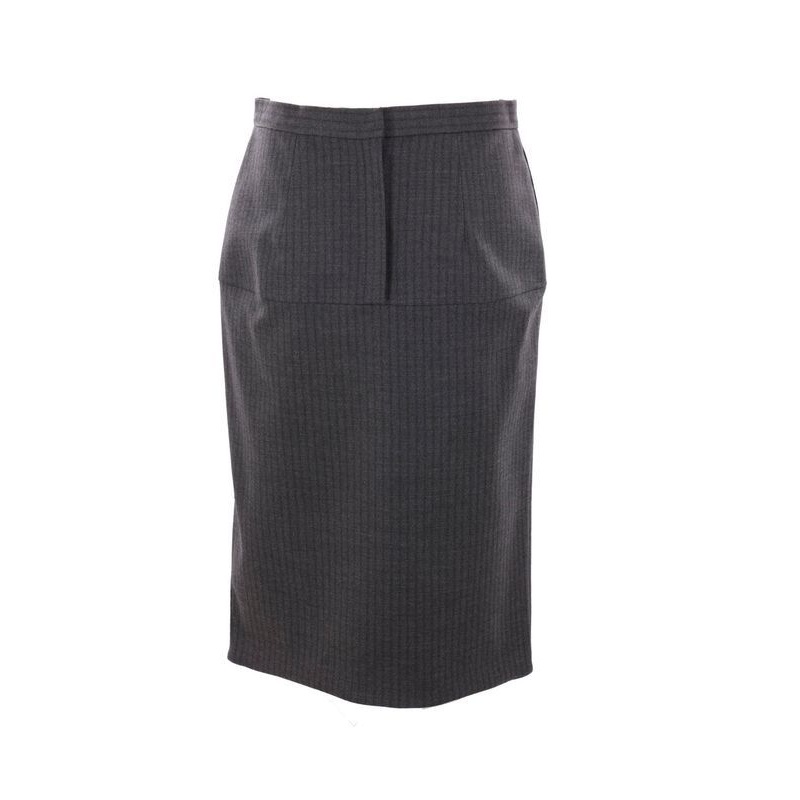Stripe Wool Blend Skirt|40