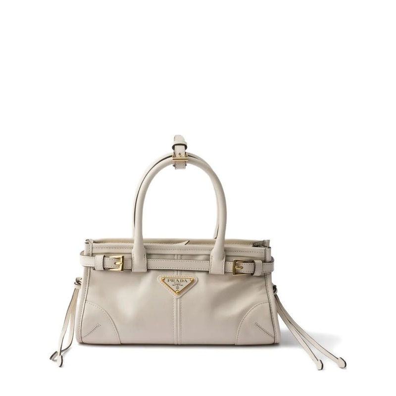 Triangle Logo Leather Tote Bag