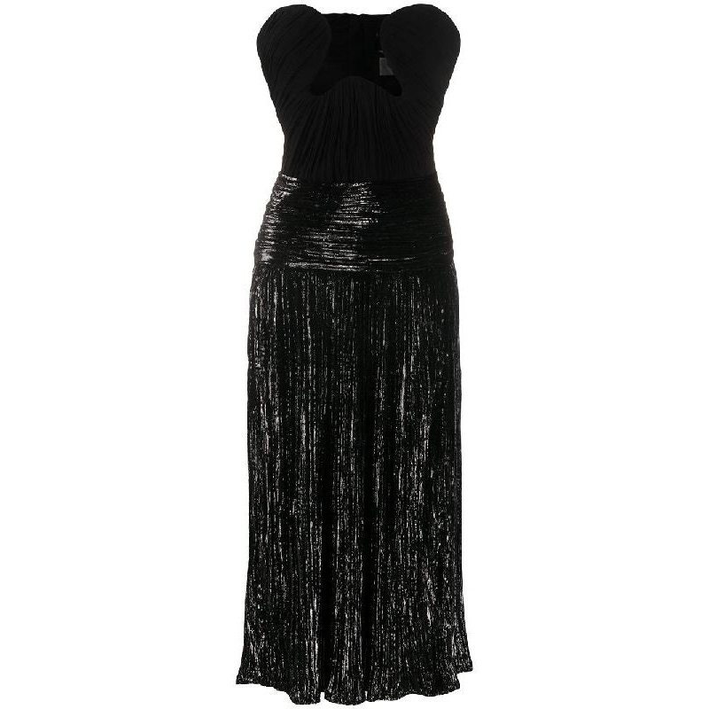 Bustier Pleated Midi Dress|38