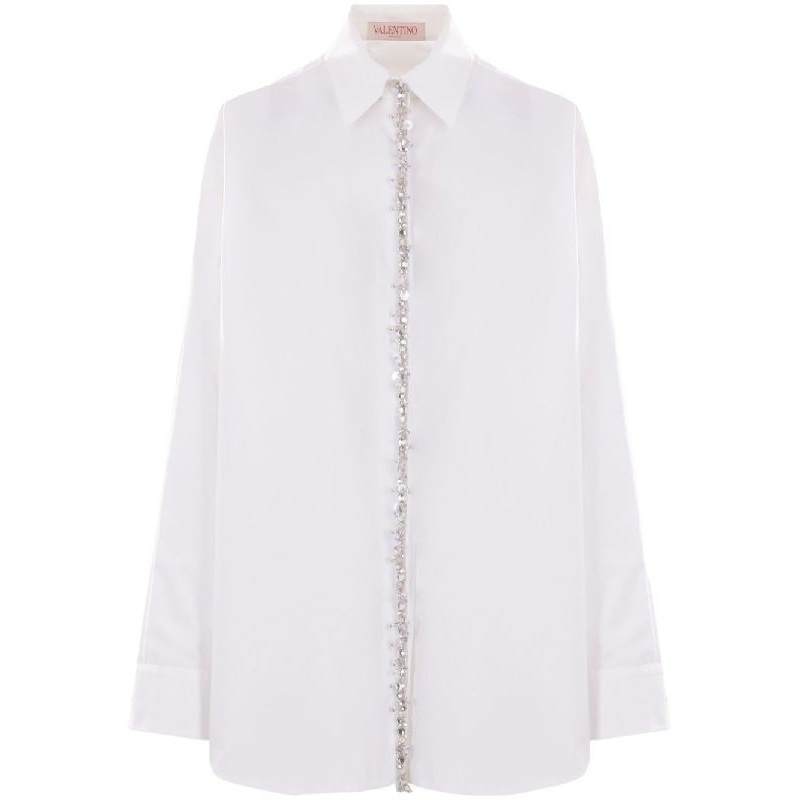 Jewel Decoration Cotton Shirt|40