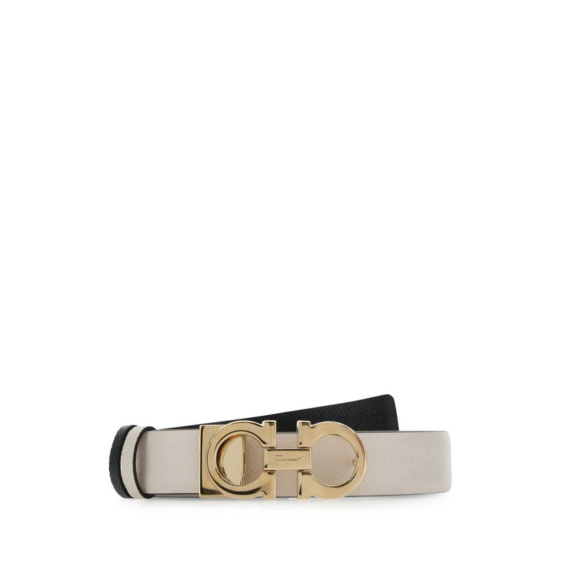 Ferragamo White Leather Belts|75|80|85|90