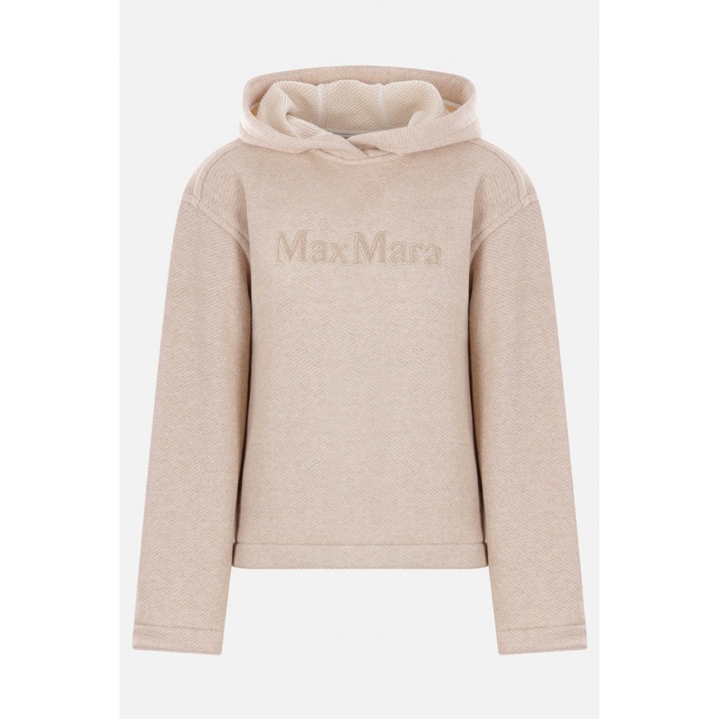 Logo Embroidery Cotton Blend Hoodie