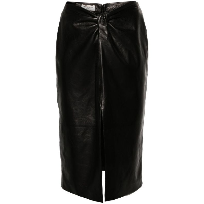 Twist Lambskin Pencil Skirt|38