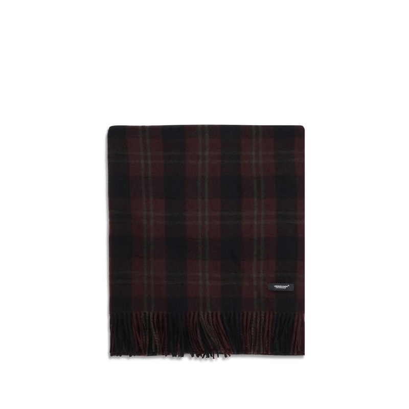 Undercover Burgundy Checked Wool Mufflers
