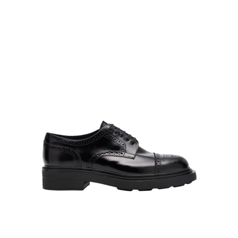 Brogue Leather Black Lace-Up Shoes