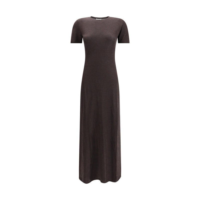 Ferragamo Brown Long Dress|S
