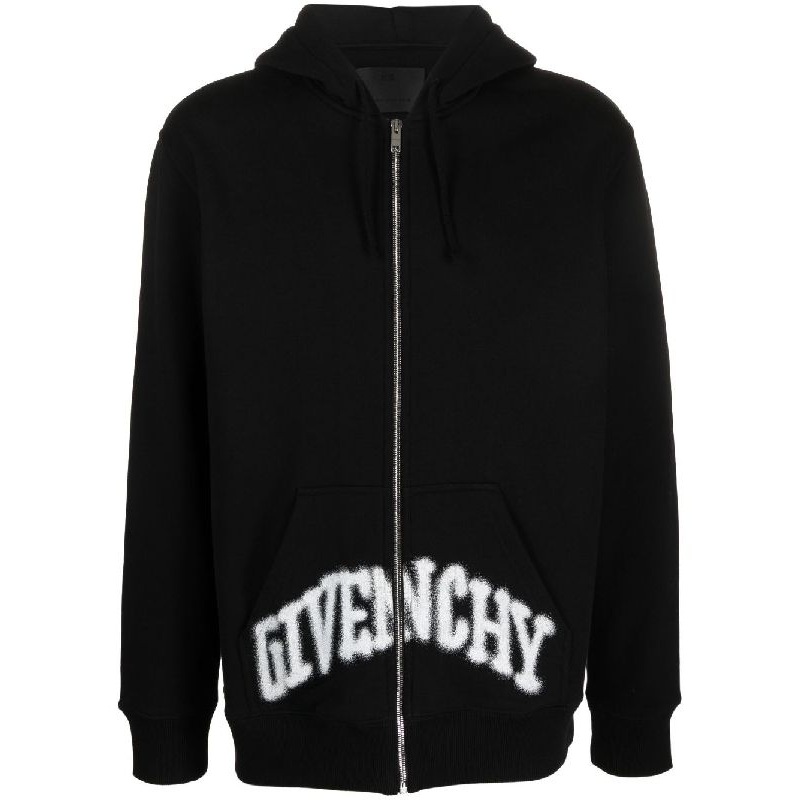 Logo Skull Print Hoodie Zip-Up