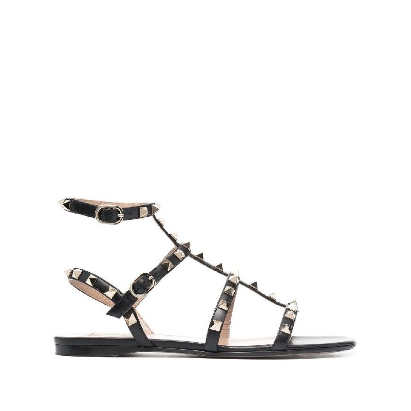 Rockstud Leather Strap Sandal|36