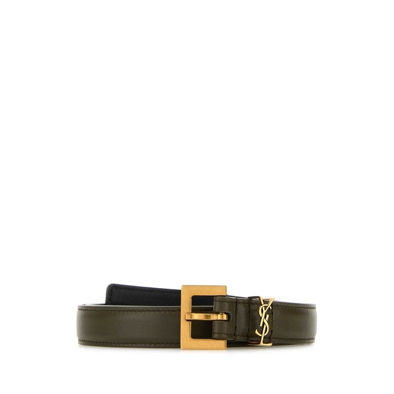 Saint Laurent Green Leather Belts