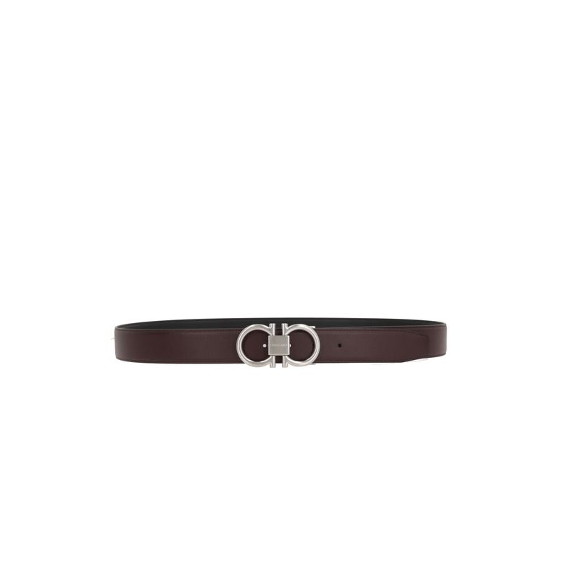 Gancini Buckle Reversible Leather Belt