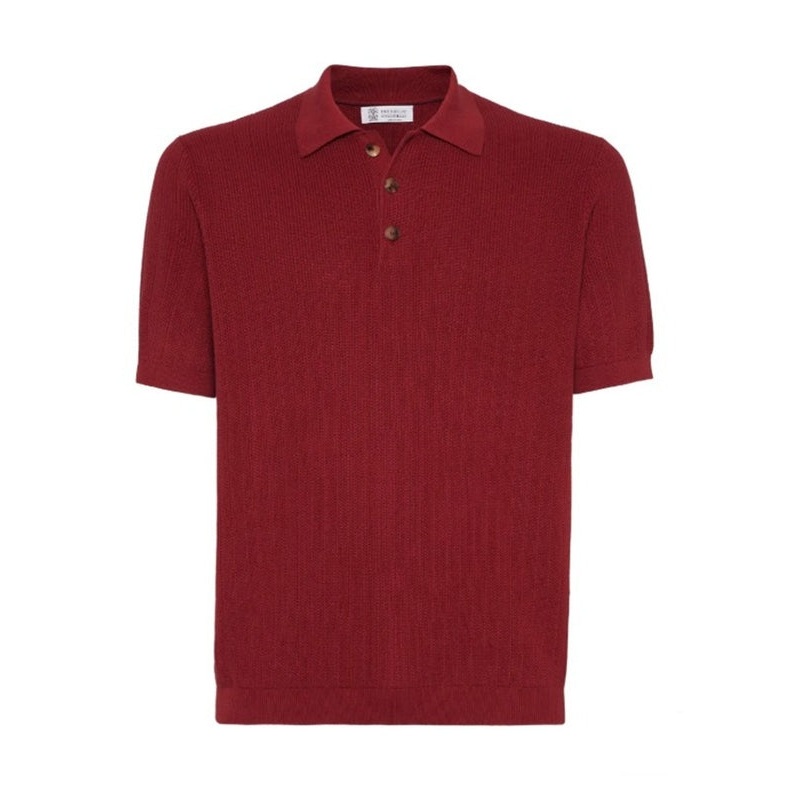 Brunello Cucinelli Red Polo Shirts
