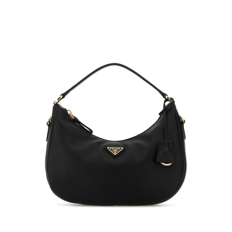 Triangle Logo Leather Shoulder Bag