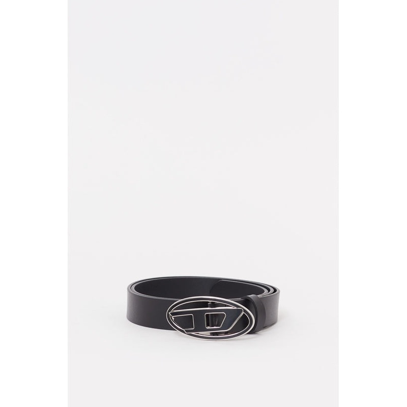 Diesel Black Leather Belts|OS