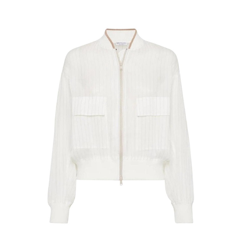 Brunello Cucinelli White Cardigans