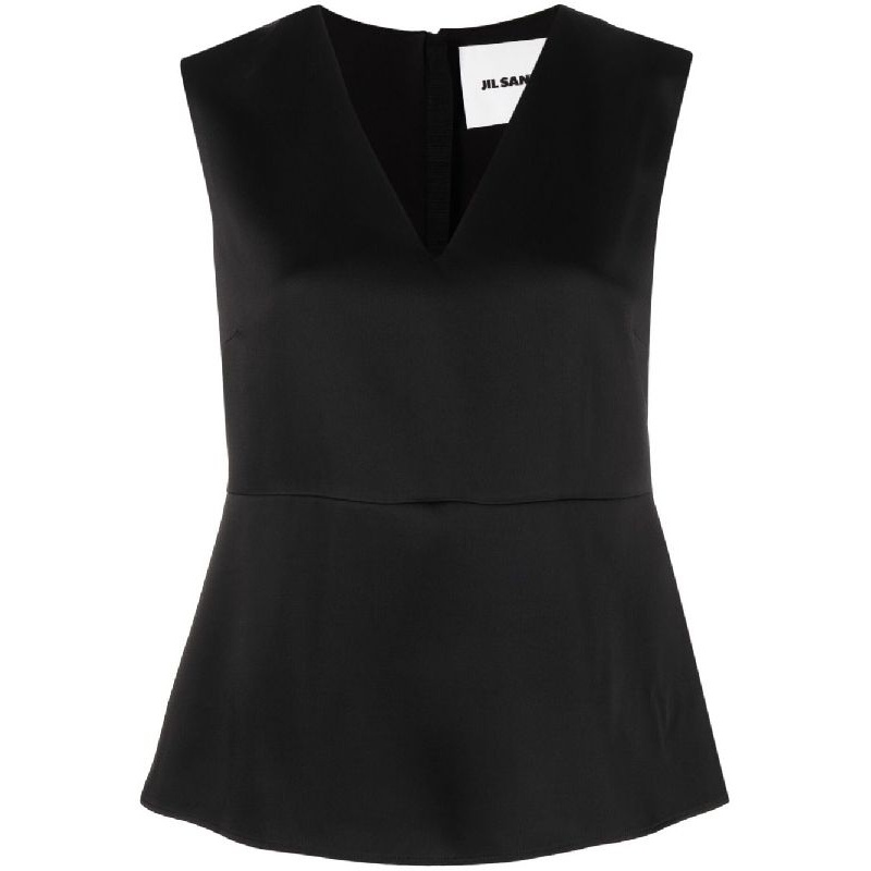 V-Neck Satin Sleeveless Top|38