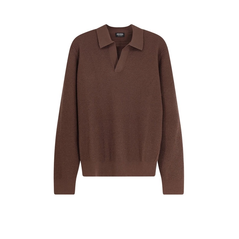 Z Zegna Brown Polo Shirts|IT 48|IT 50|IT 52