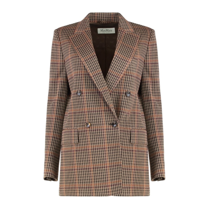 Max Mara Brown Checked Tailored Jackets