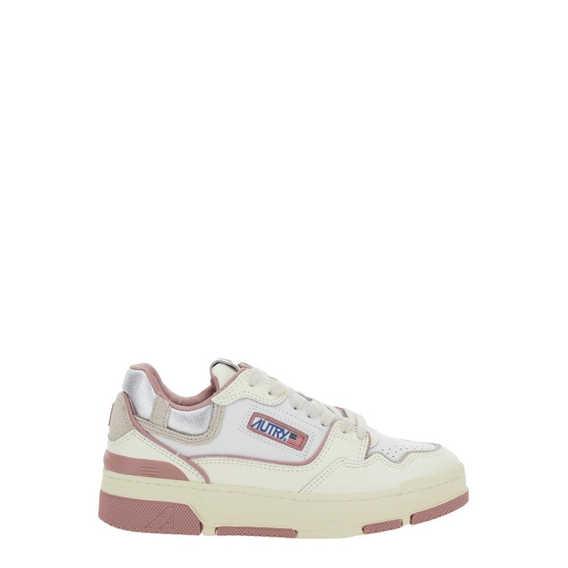 Autry White Pink Low Top Sneakers