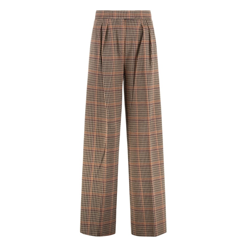 Max Mara Brown Checked Trousers