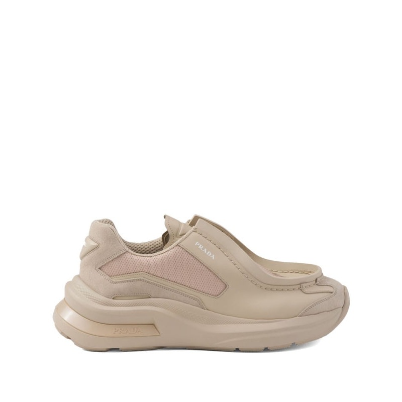 System Logo Leather Low Top Sneakers