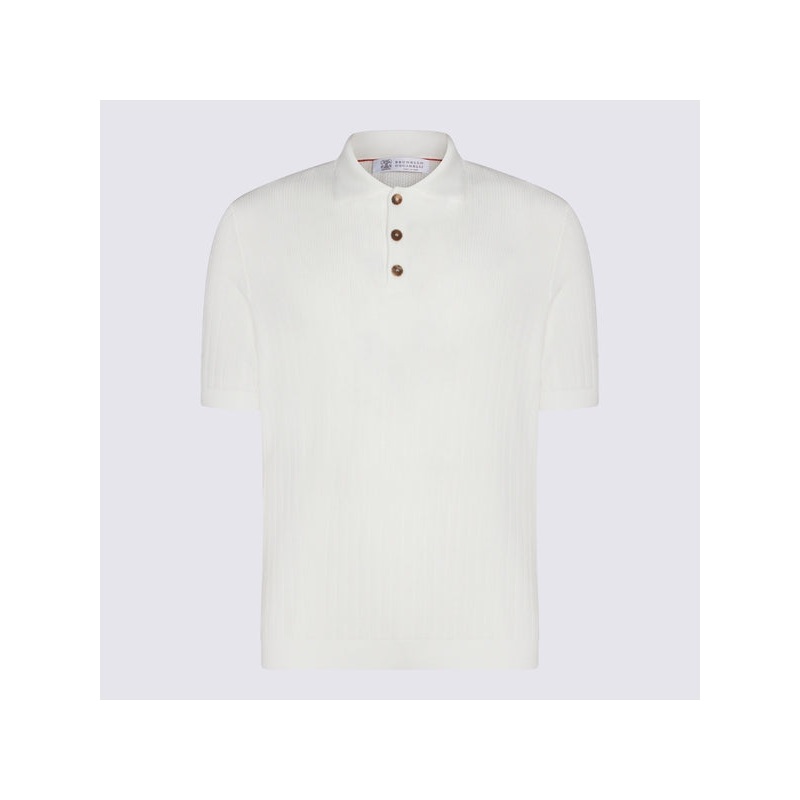 Brunello Cucinelli White Polo Shirts