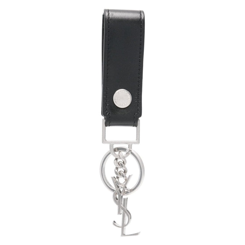 Cassandra Monogram Leather Key
  Ring