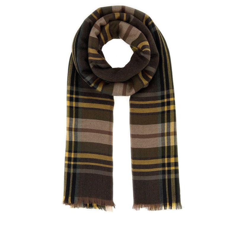 Saint Laurent Multicolor Checked Wool Mufflers