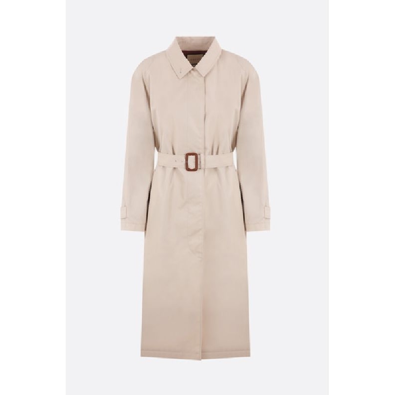 Back Horsebit Cotton Blend Trench Coat