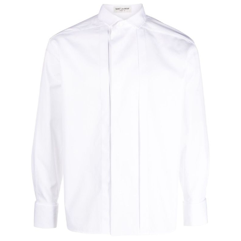 White Cotton Poplin Shirt|40