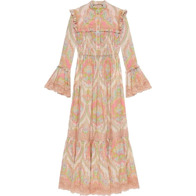 Allover Print Cotton Dress|40