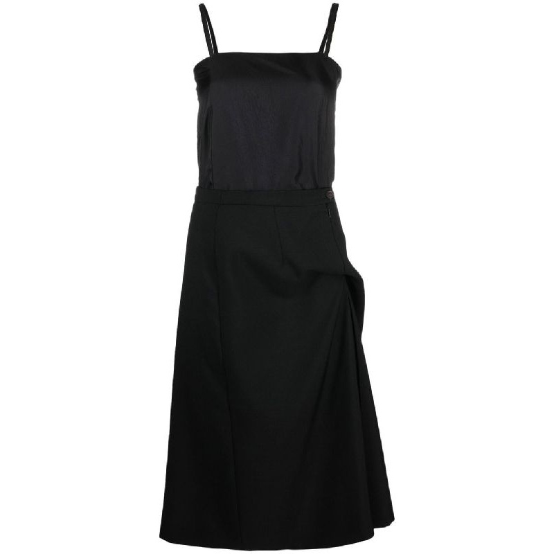 Back Stitch Wool Slip Dress|40