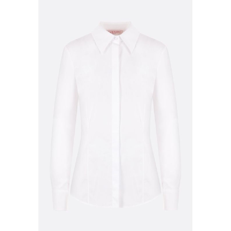 White Cotton Poplin Shirt|44