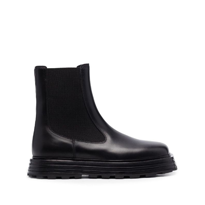 Square-Toe Leather Chelsea Boots