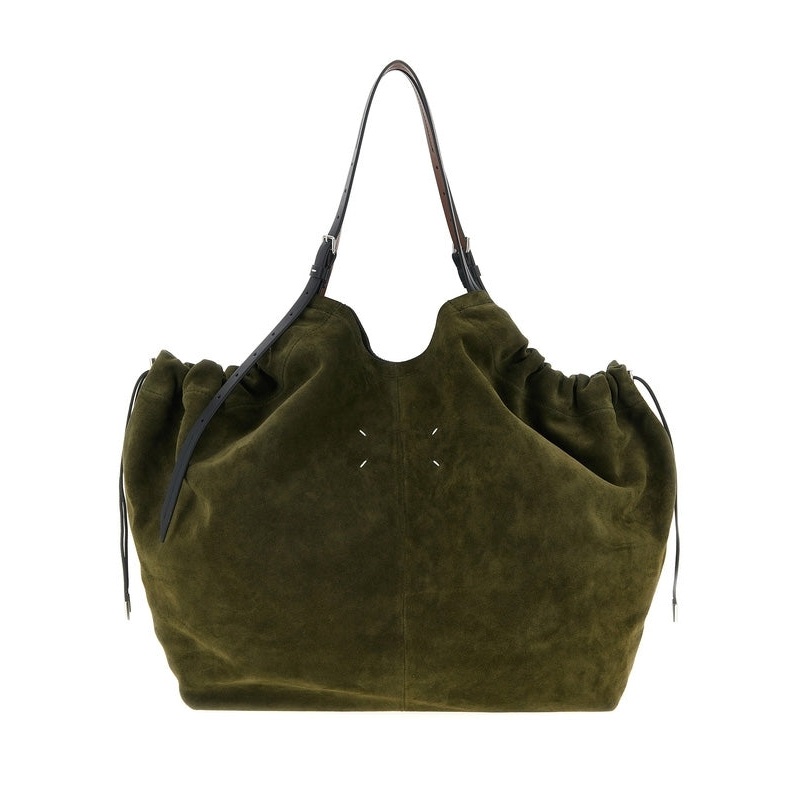 Drawstring Leather Tote Bag|OS