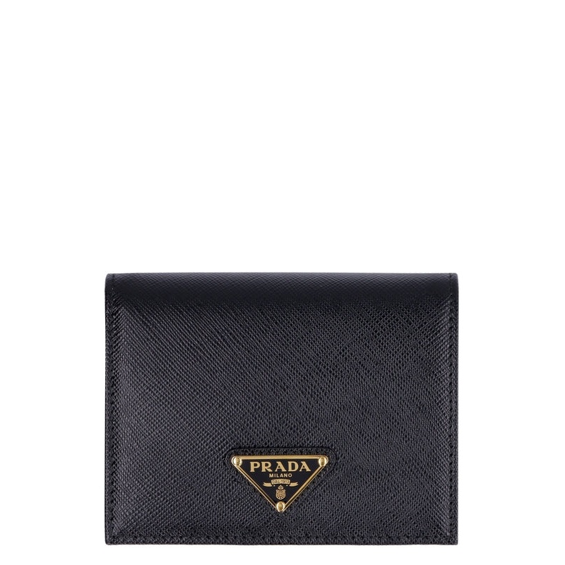 Triangle Logo Leather Flap Wallet