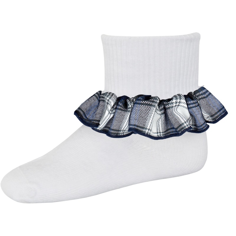 Ruffle Ankle Socks|150 – AA Plaid|Size Range – S Small|Size Range – M Medium|Size Range – L Large|Size Range – XL Extra Large