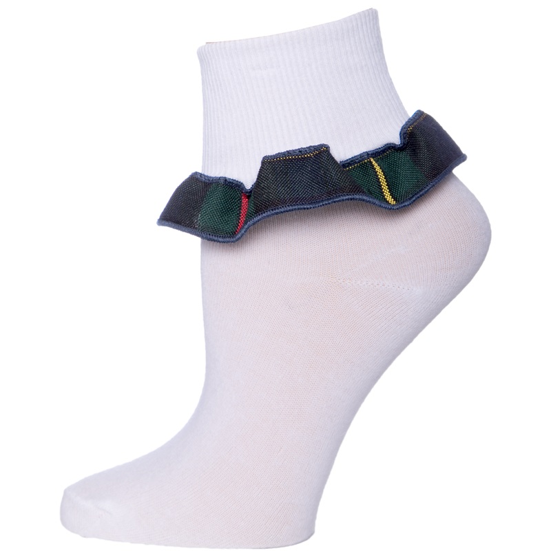 Ruffle Ankle Socks|180 – Belair Plaid|Size Range – S Small|Size Range – M Medium|Size Range – L Large|Size Range – XL Extra Large
