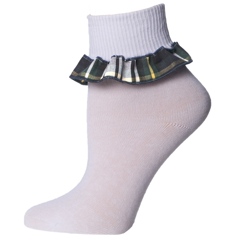 Ruffle Ankle Socks|220 – Carden Plaid|Size Range – S Small|Size Range – M Medium|Size Range – L Large|Size Range – XL Extra Large