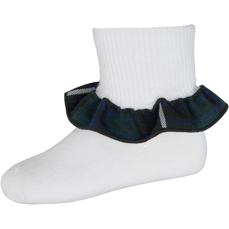 Ruffle Ankle Socks|245 – Columbia Plaid|Size Range – S Small|Size Range – M Medium|Size Range – L Large|Size Range – XL Extra Large