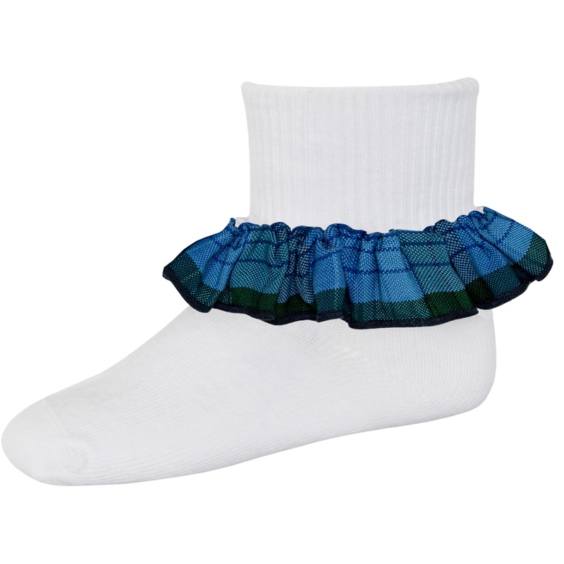 Ruffle Ankle Socks|265 – Douglas Plaid|Size Range – S Small|Size Range – M Medium|Size Range – L Large|Size Range – XL Extra Large