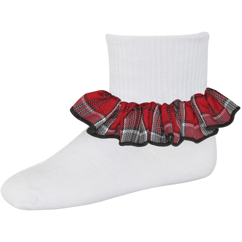 Ruffle Ankle Socks|280 – Fairmont Plaid|Size Range – S Small|Size Range – M Medium|Size Range – L Large|Size Range – XL Extra Large