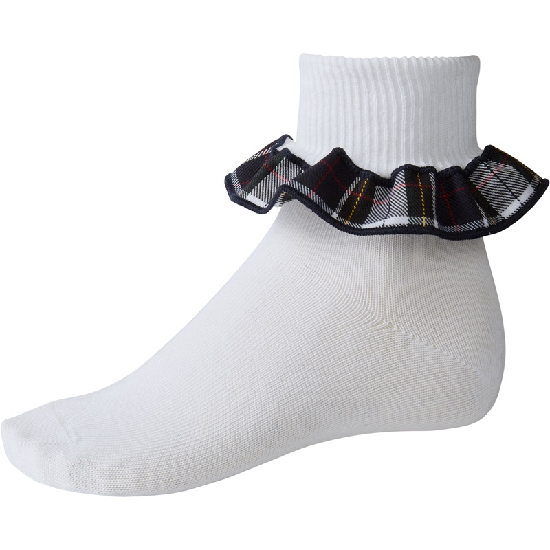Ruffle Ankle Socks|287 – Friends Plaid|Size Range – S Small|Size Range – M Medium|Size Range – L Large|Size Range – XL Extra Large