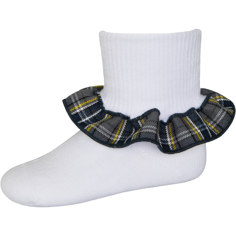 Ruffle Ankle Socks|410 – LL Plaid|Size Range – S Small|Size Range – M Medium|Size Range – L Large|Size Range – XL Extra Large