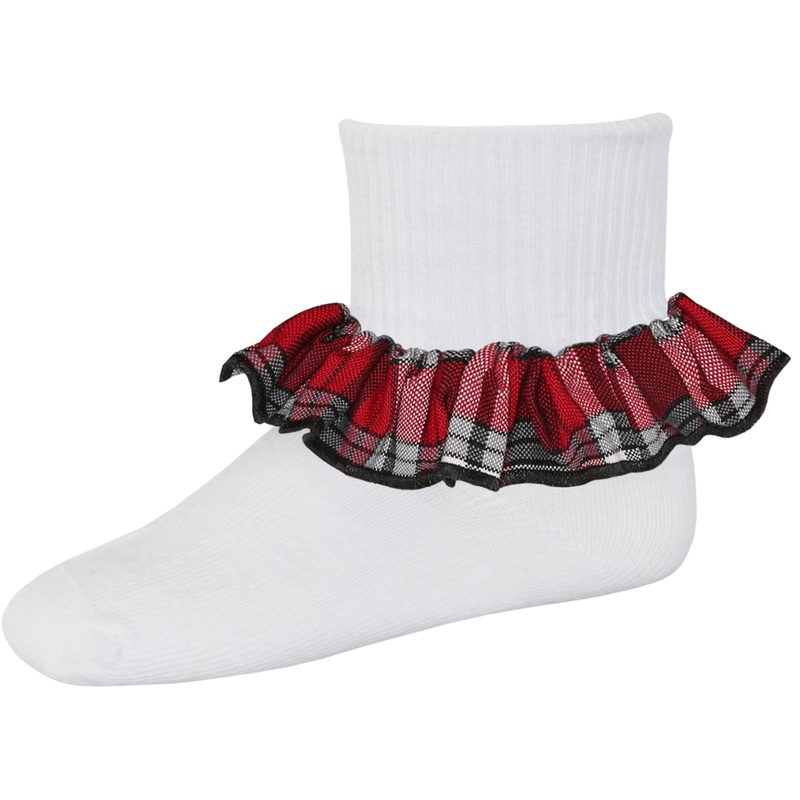 Ruffle Ankle Socks|470 – McDonald Plaid|Size Range – S Small|Size Range – M Medium|Size Range – L Large|Size Range – XL Extra Large