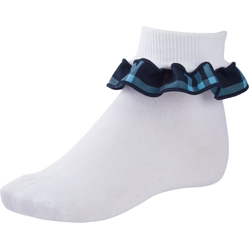 Ruffle Ankle Socks|568 – Cambridge Plaid|Size Range – S Small|Size Range – M Medium|Size Range – L Large|Size Range – XL Extra Large