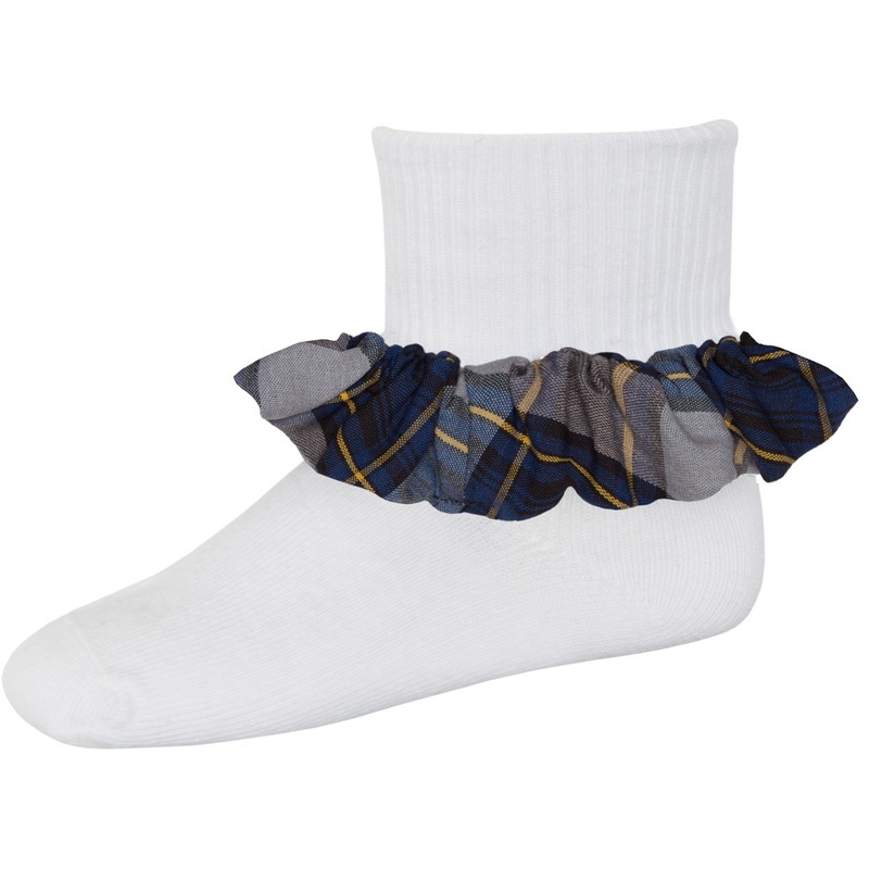 Ruffle Ankle Socks|583 – Tyler Plaid|Size Range – S Small|Size Range – M Medium|Size Range – L Large|Size Range – XL Extra Large
