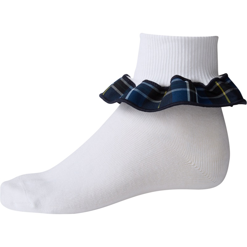 Ruffle Ankle Socks|707 – Valor Plaid|Size Range – S Small|Size Range – M Medium|Size Range – L Large|Size Range – XL Extra Large