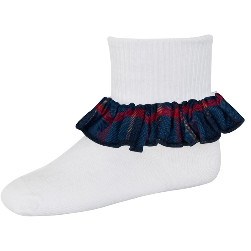 Ruffle Ankle Socks|720 – Wilson Plaid|Size Range – S Small|Size Range – M Medium|Size Range – L Large|Size Range – XL Extra Large